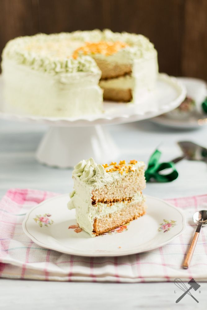 Rezeptbild: Herztorte mit Nüssen und Matcha