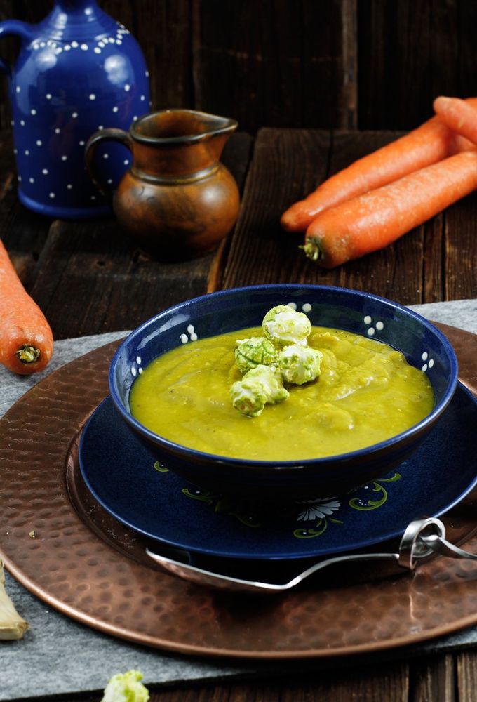 Rezeptbild: Süßkartoffel Karotten Suppe mit Curry
