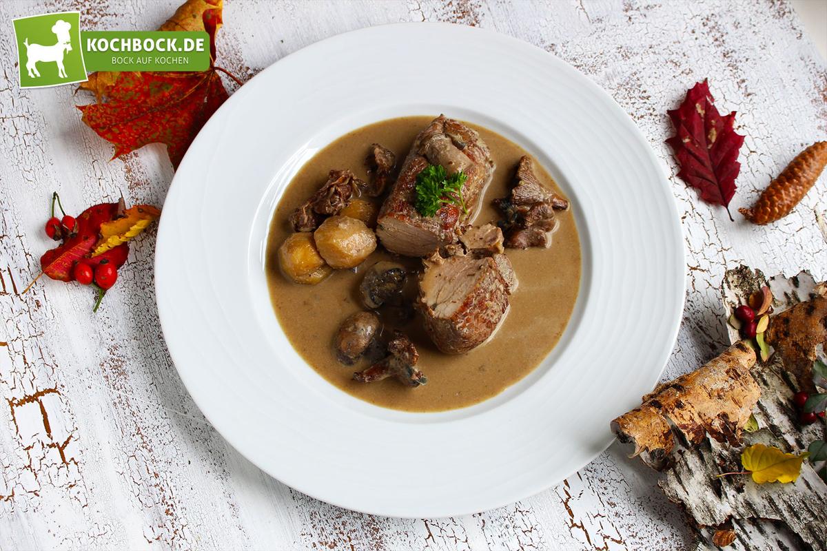 Rezeptbild:  Schweinefilet mit Pilzen & Bacon
