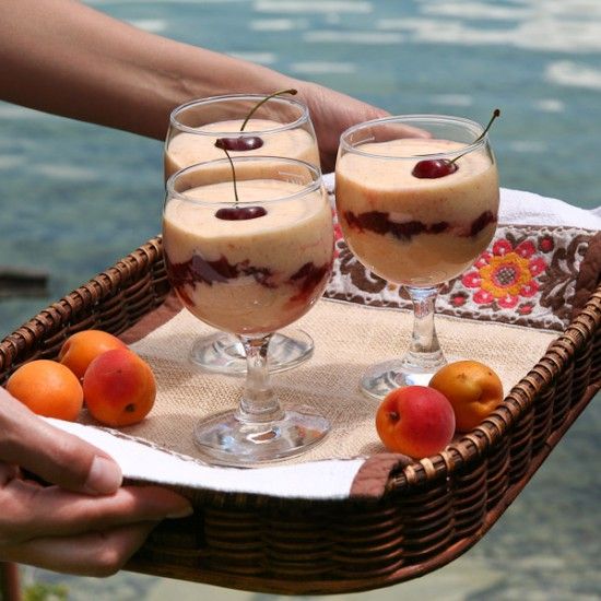 Rezeptbild: Aprikosen Kirsch Creme