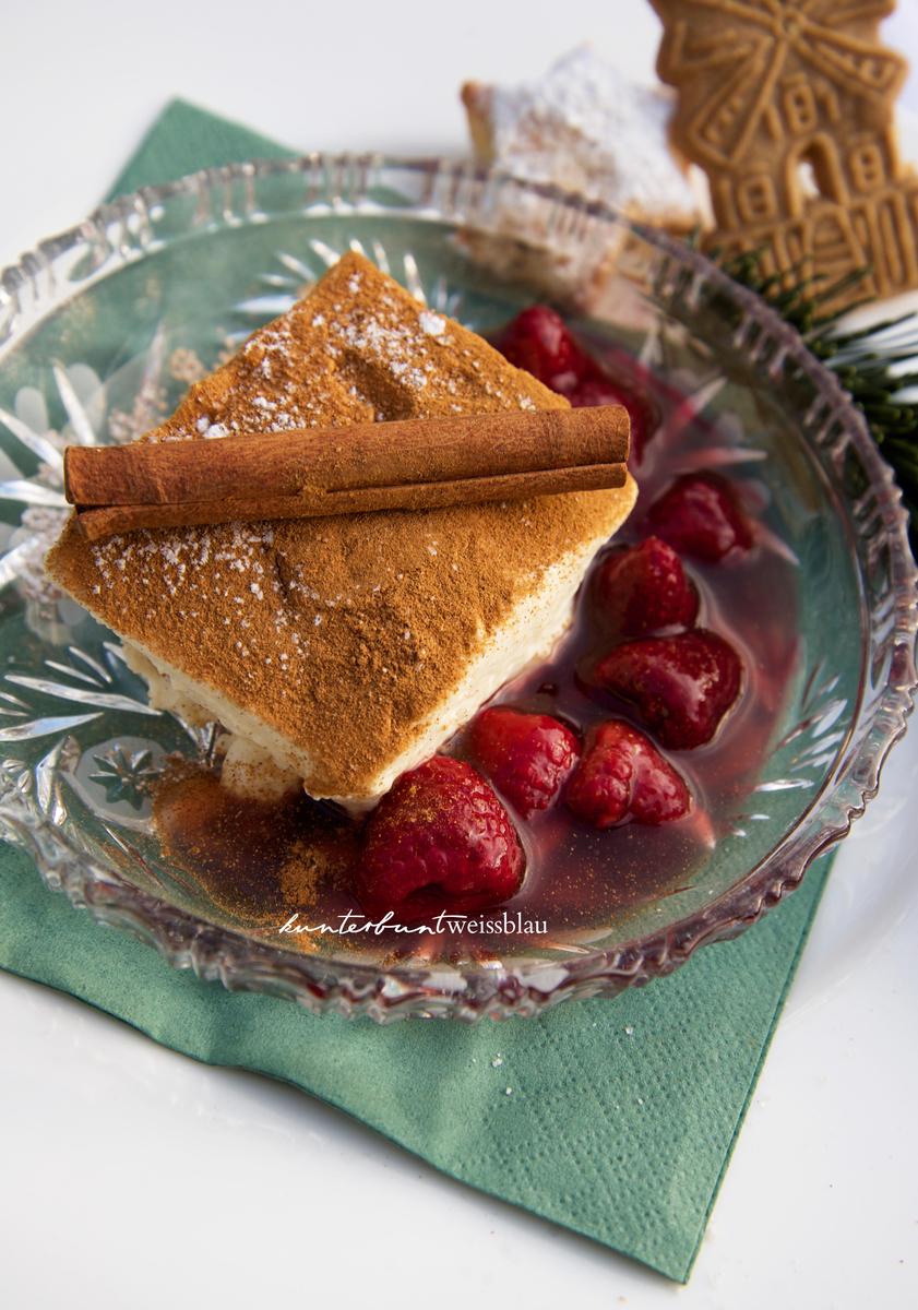 Rezeptbild: Spekulatius Mousse mit Himbeeren
