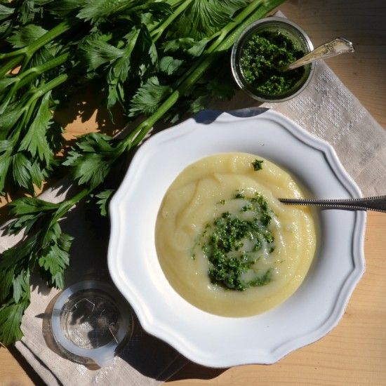 Rezeptbild: Selleriesuppe mit Pesto