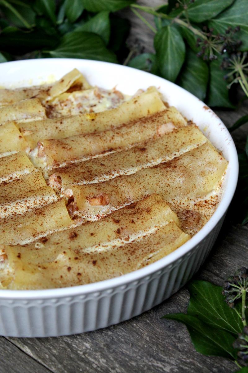 Rezeptbild: Cannelloni mit Apfel-Zimt-Füllung