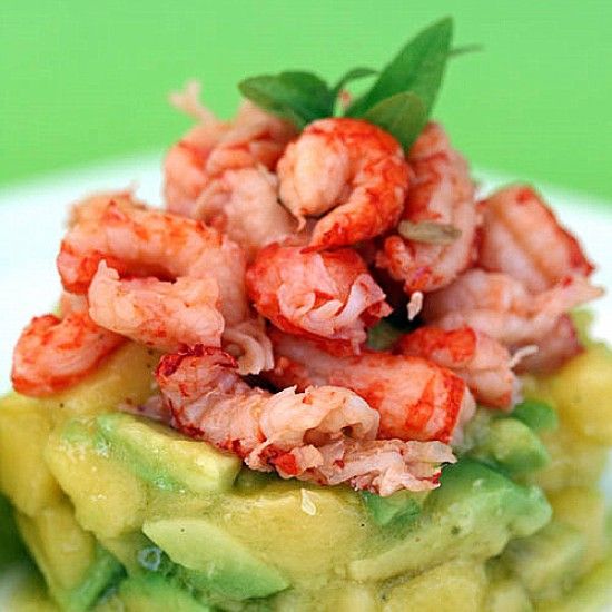 Rezeptbild: Avocado, mango und Flußkrebse