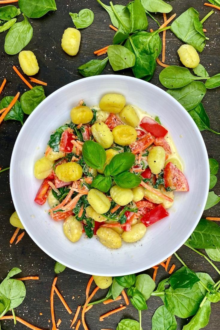 Rezeptbild: Gnocchi-Spinat-Pfanne