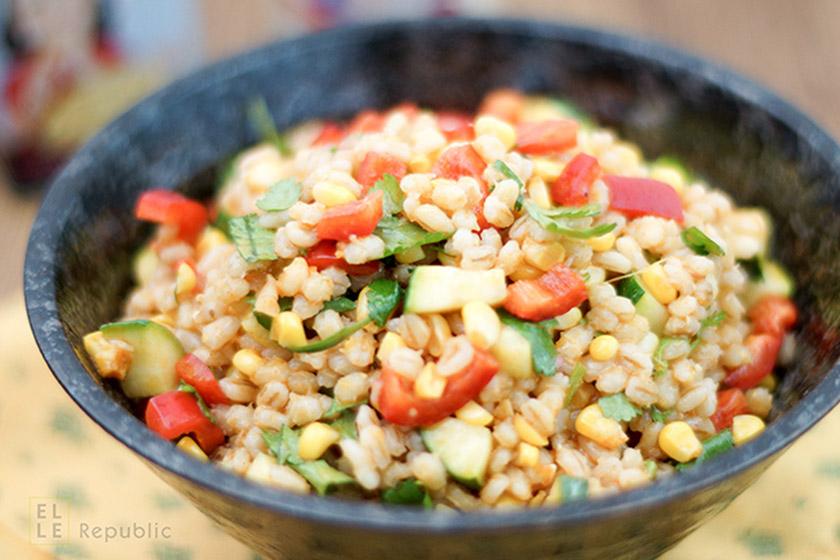 Rezeptbild: Rollgerste Salat mit geröstetem Mais