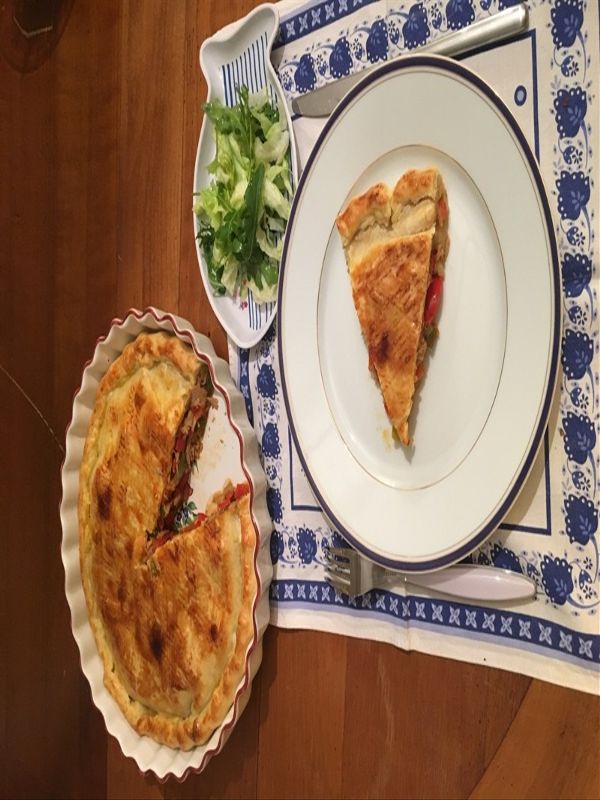 Rezeptbild: Tourte au thon et aux poivrons (Thunfisch-Paprika-Pastete)