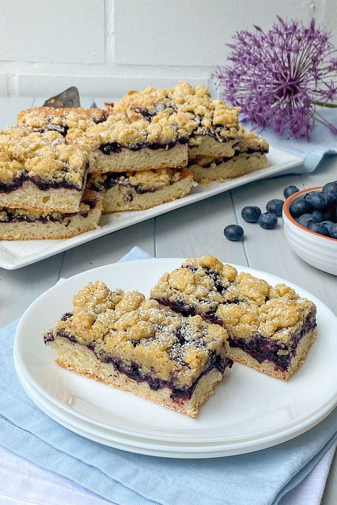 Rezeptbild: Veganer Streuselkuchen mit Blaubeeren