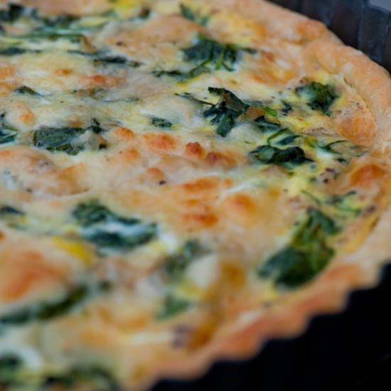 Rezeptbild: Brunnenkresse-Ziegenkäse-Quiche
