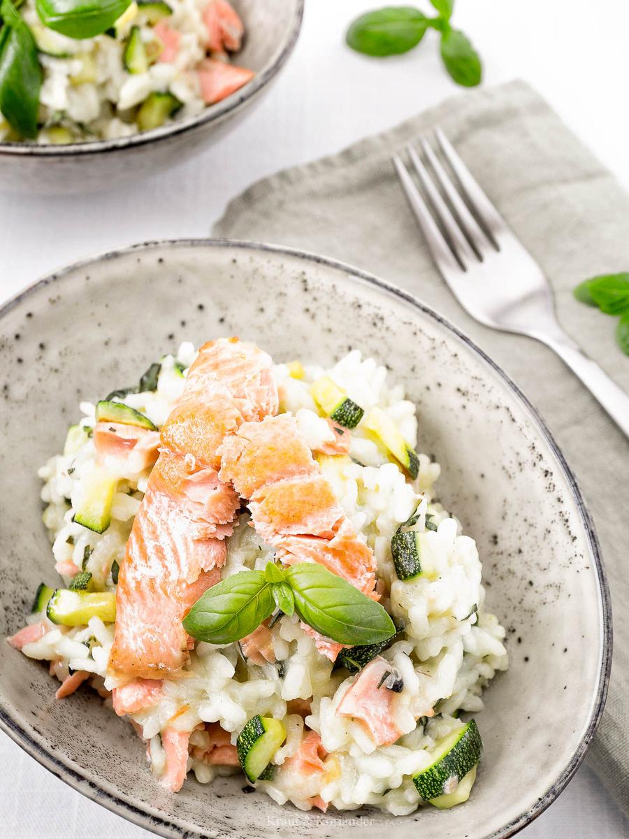 Rezeptbild: Risotto mit Lachsforelle und Zucchini
