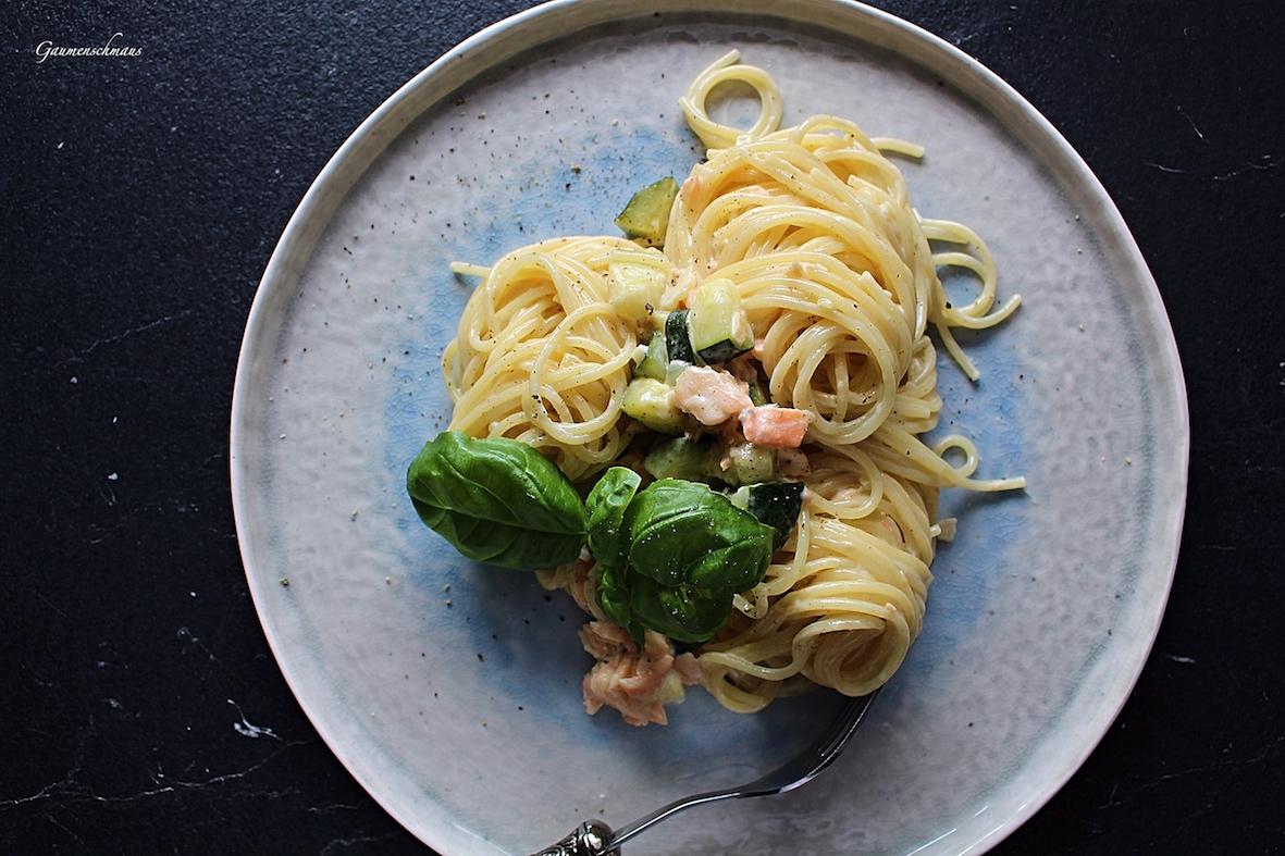 Rezeptbild: Cremige Lachs Pasta
