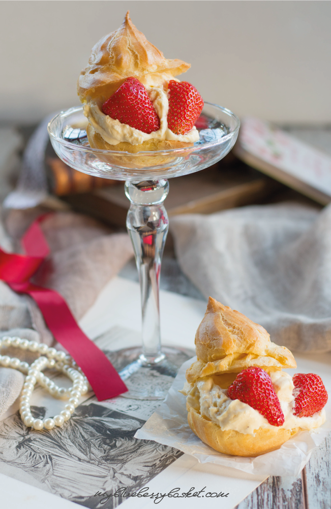 Rezeptbild: Brandteigkrapferl mit Vanille-Schokocreme