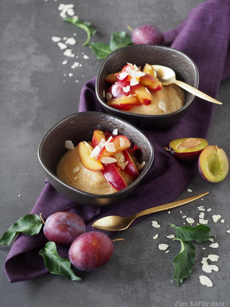 Rezeptbild: Grießpudding mit Zwetschgen