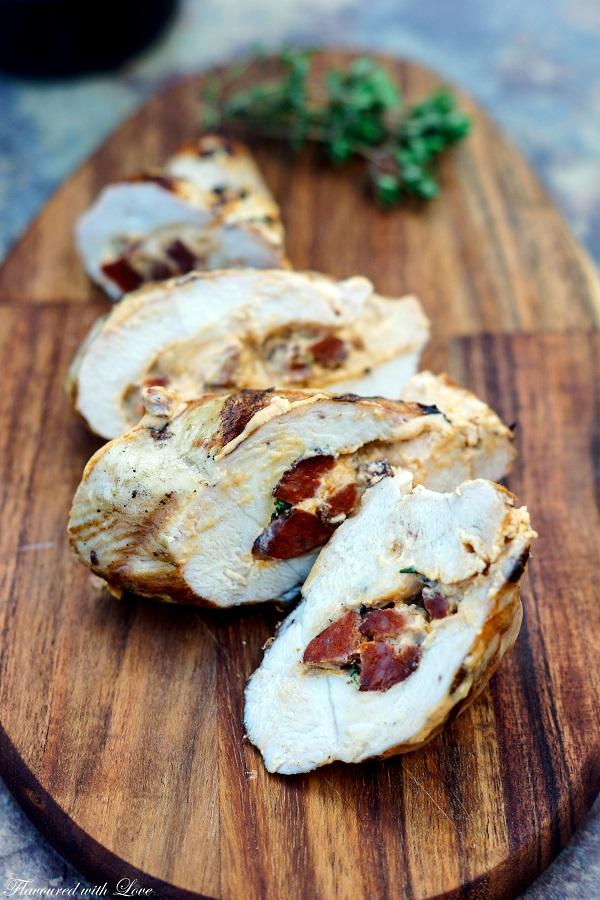 Rezeptbild: Hähnchenbrust mit Chorizofüllung