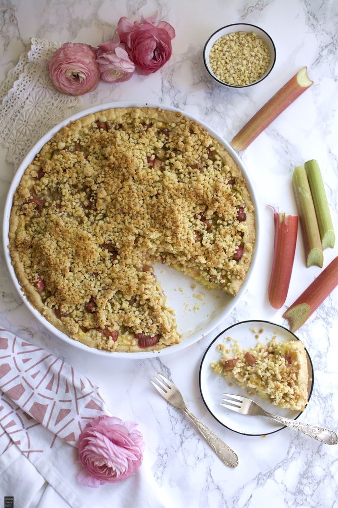 Rezeptbild: Rhabarber-Pudding-Kuchen