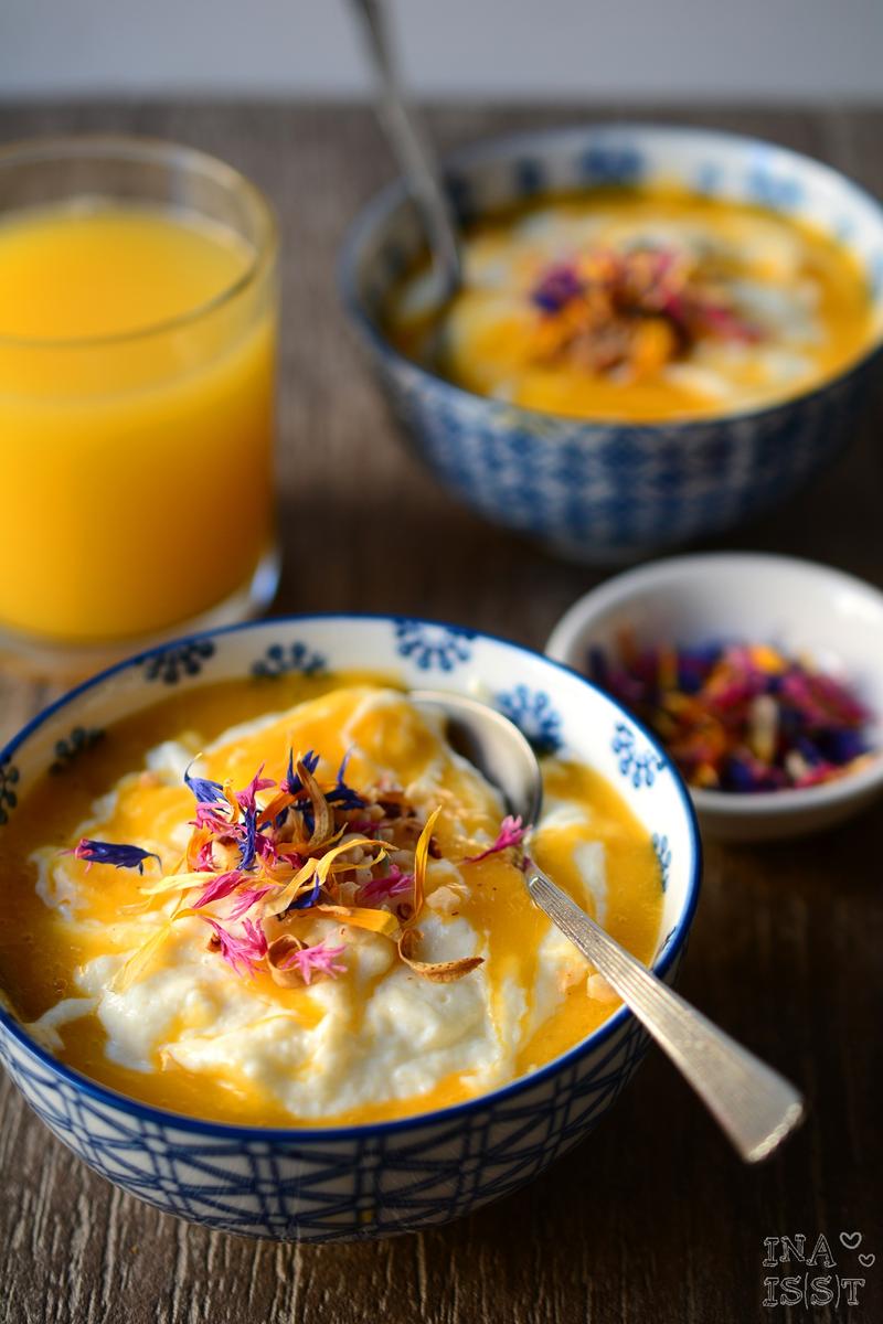 Rezeptbild: Grießquark mit fruchtigem Nektarinenmus