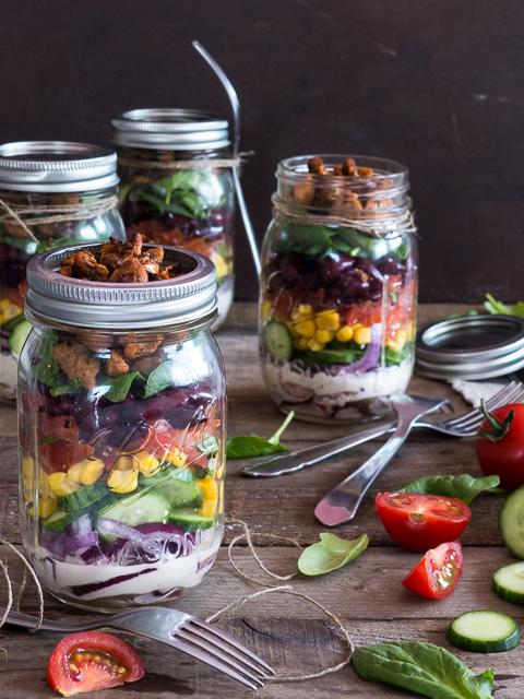 Rezeptbild: BBQ Salat im Glas
