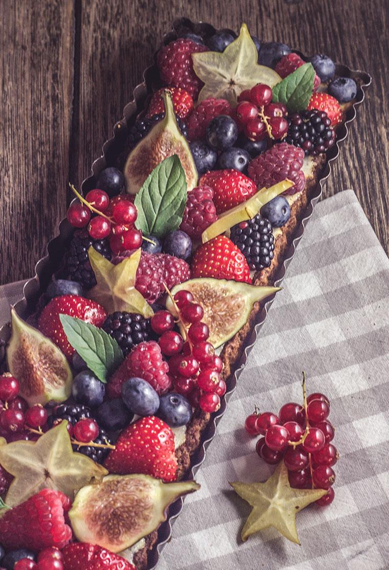 Rezeptbild: Tarte mit Ricotta Creme und frischen Früchten