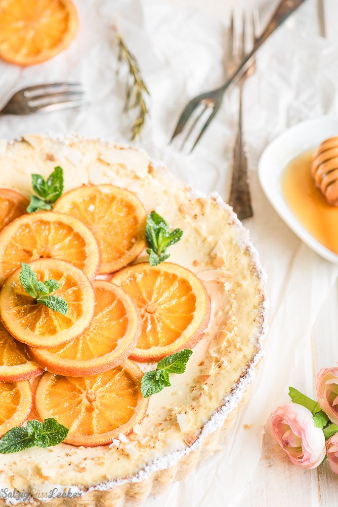 Rezeptbild: Orangen-Jogurthcreme-Tarte ein erfrischender Genuss zum Wochenende