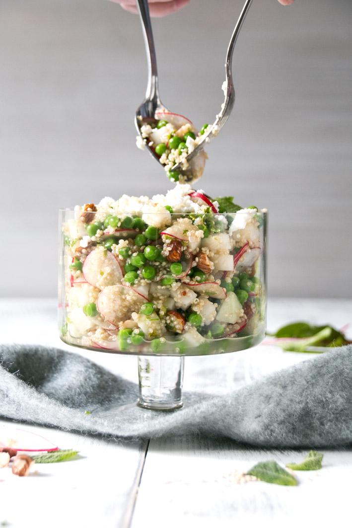 Rezeptbild: Quinoasalat mit Erbsen und Feta