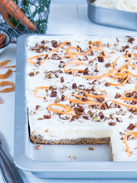 Rezeptbild: Möhren Käsekuchen vom Blech