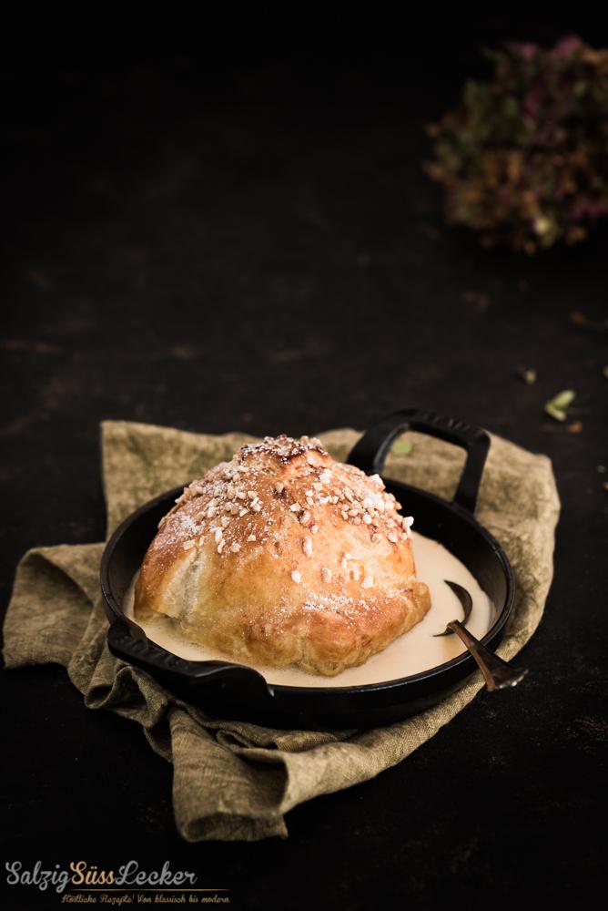 Rezeptbild: Appelbollen mit Vanillesauce