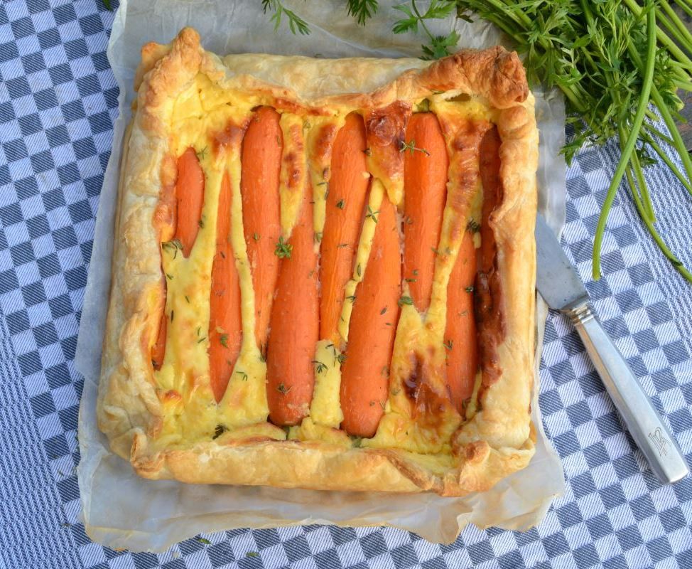 Rezeptbild: Möhren Tarte mit Ziegenkäse 