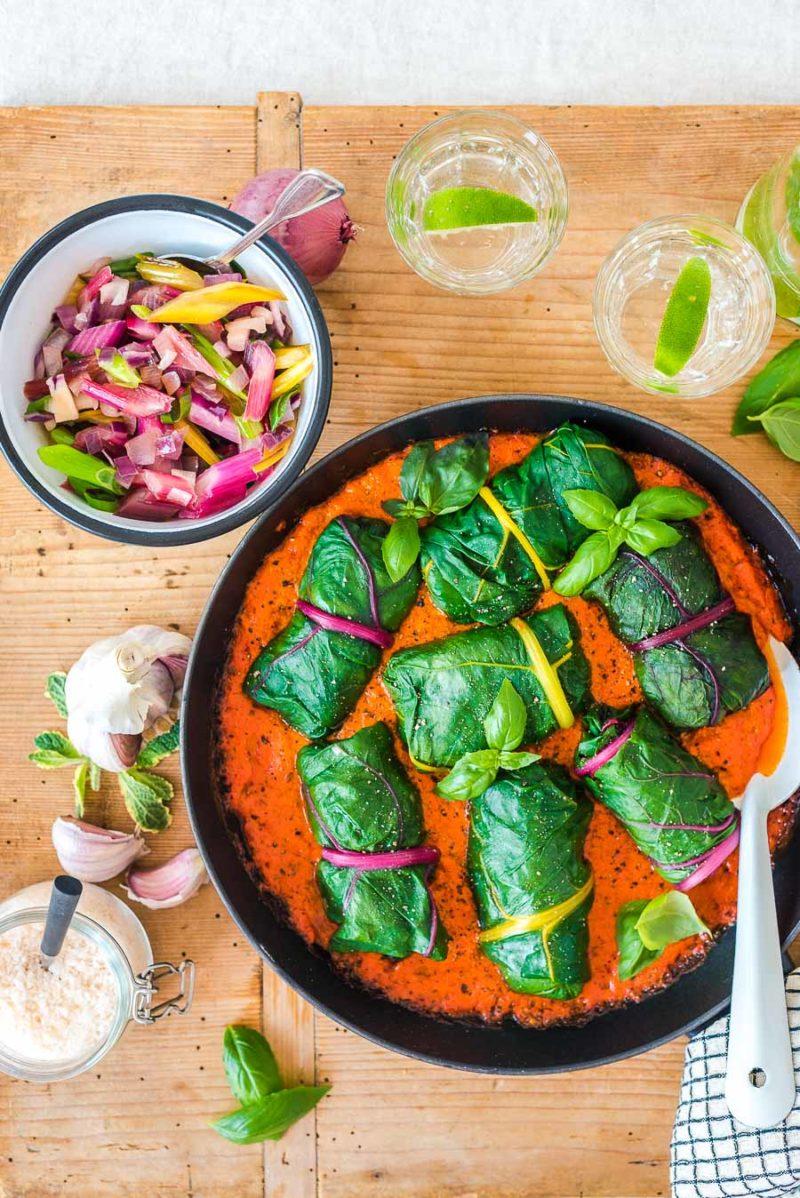Rezeptbild: Vegetarische Mangold Rouladen