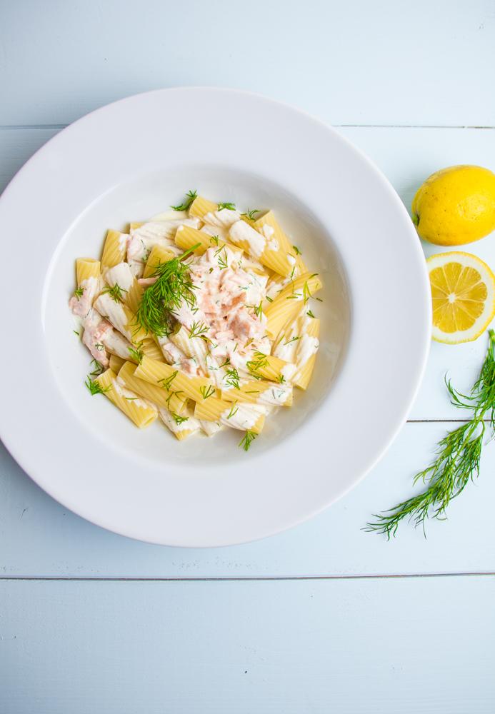 Rezeptbild: Pasta in Lachs-Sahne-Soße