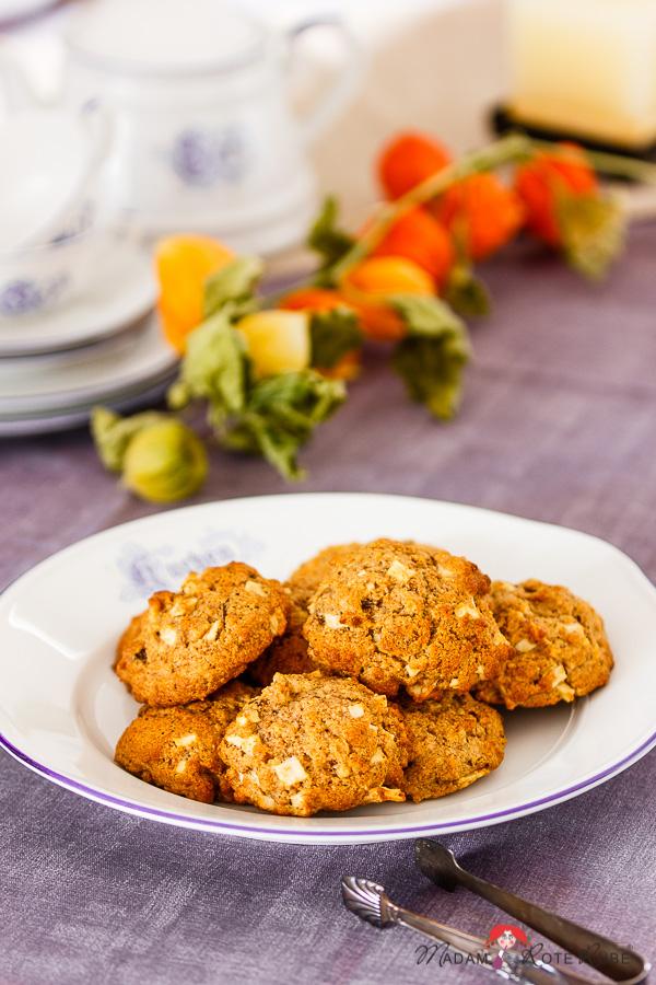 Rezeptbild: Apfel-Dinkelvollkorn-Cookies mit Nüssen und Rosinen