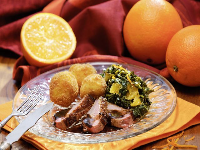 Rezeptbild: Orangen Grünkohl mit Ente