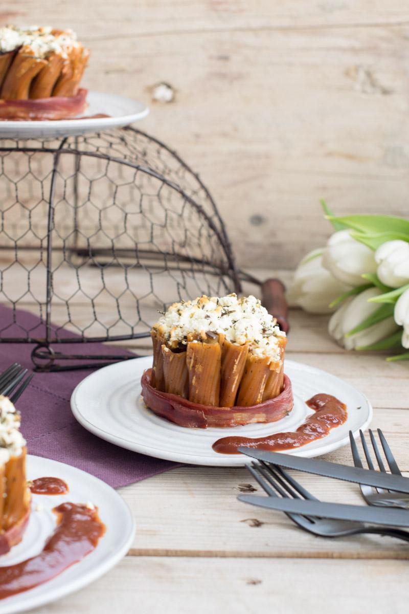 Rezeptbild: Pastatörtchen mit Feta