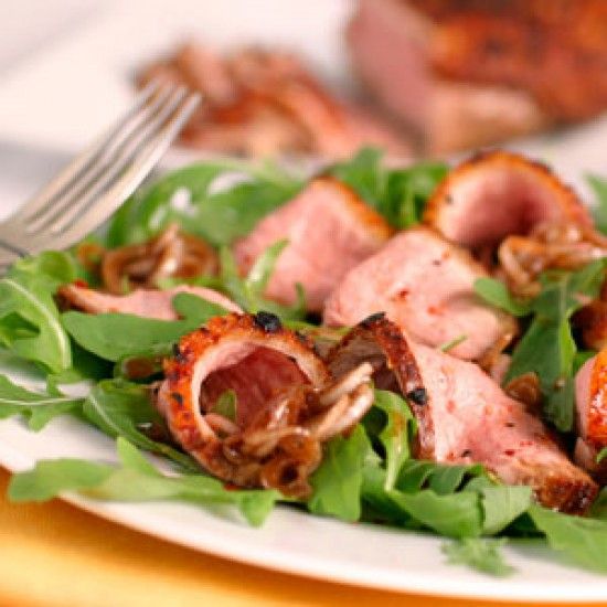 Rezeptbild: Entenbrust auf Rucola
