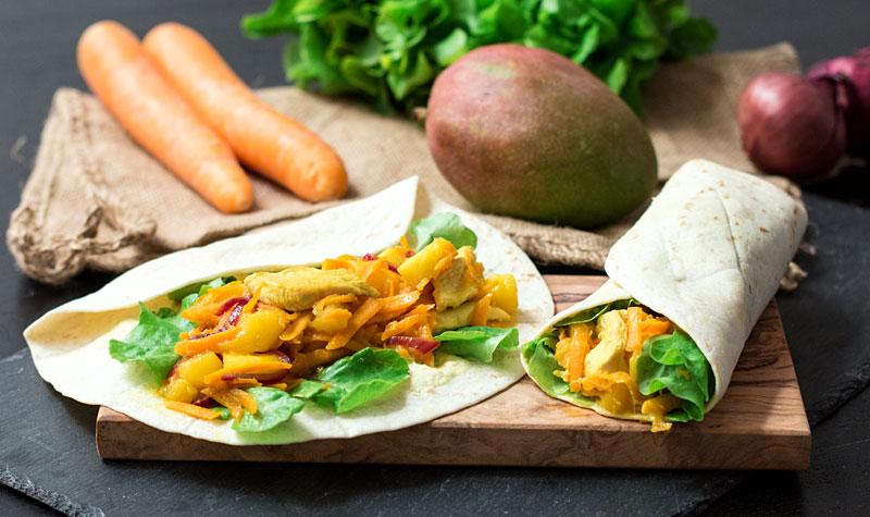 Rezeptbild: Mango-Chicken-Wraps