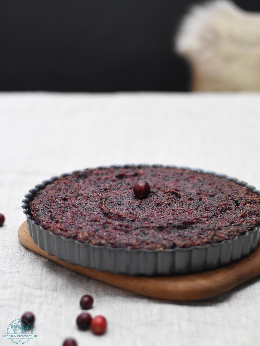 Rezeptbild: Vegane Cranberry-Tarte mit Pekanüssen & Ingwer