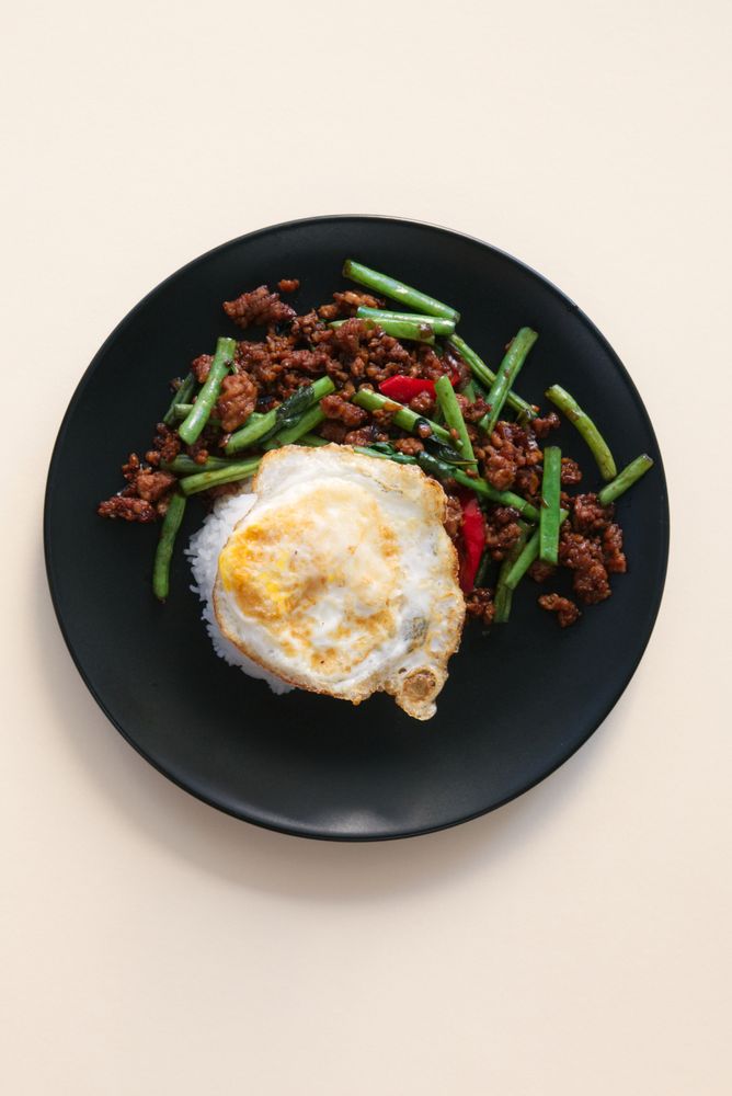 Rezeptbild: Thai Hackfleisch mit Basilikum