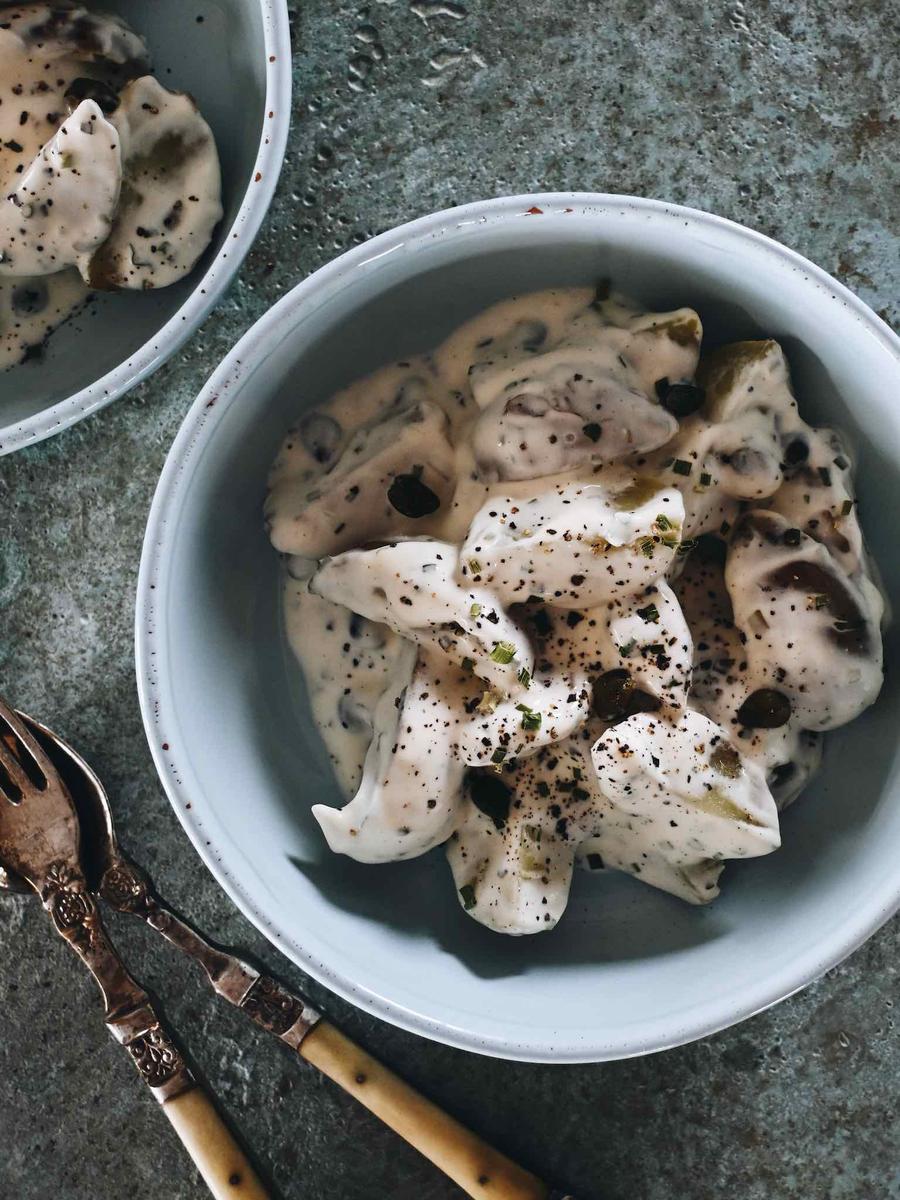 Rezeptbild: SCHNELLER KARTOFFELSALAT AUS NEUEN KARTOFFELN & KAPERN