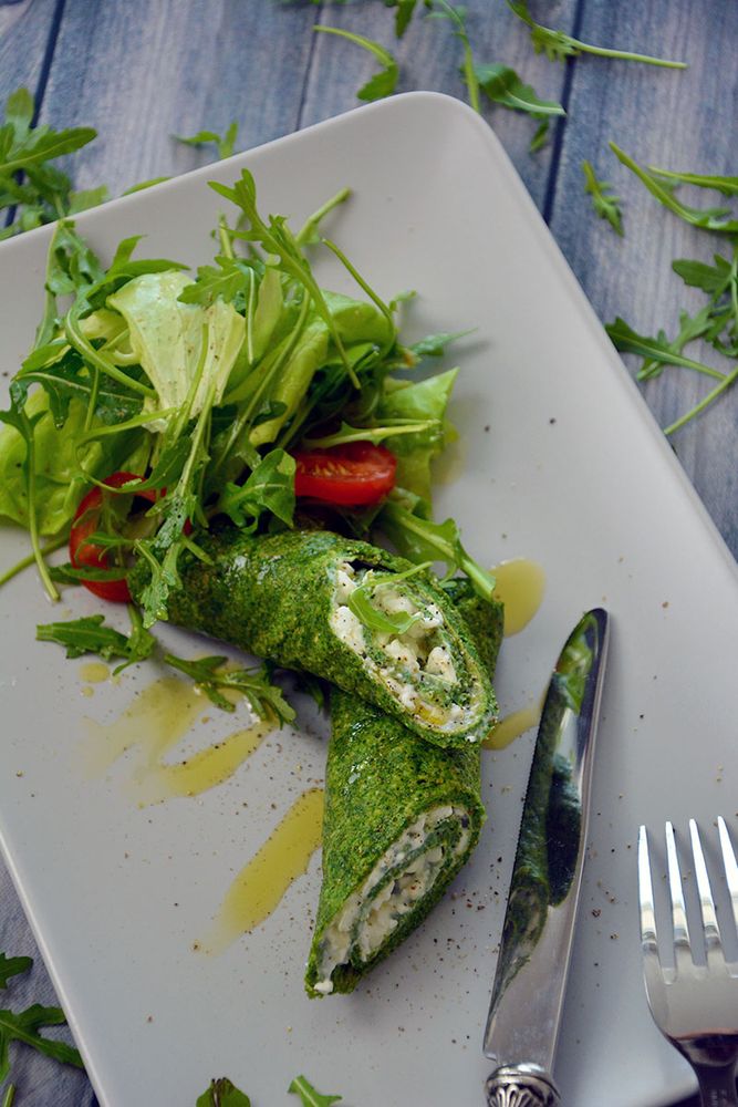 Rezeptbild: Spinat Palatschinken mit Käse