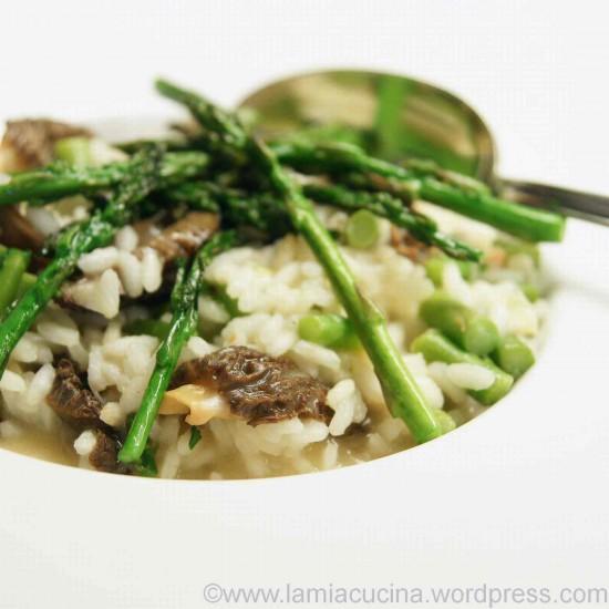 Rezeptbild: Risotto all'Arneis mit Wildspargel und Morcheln