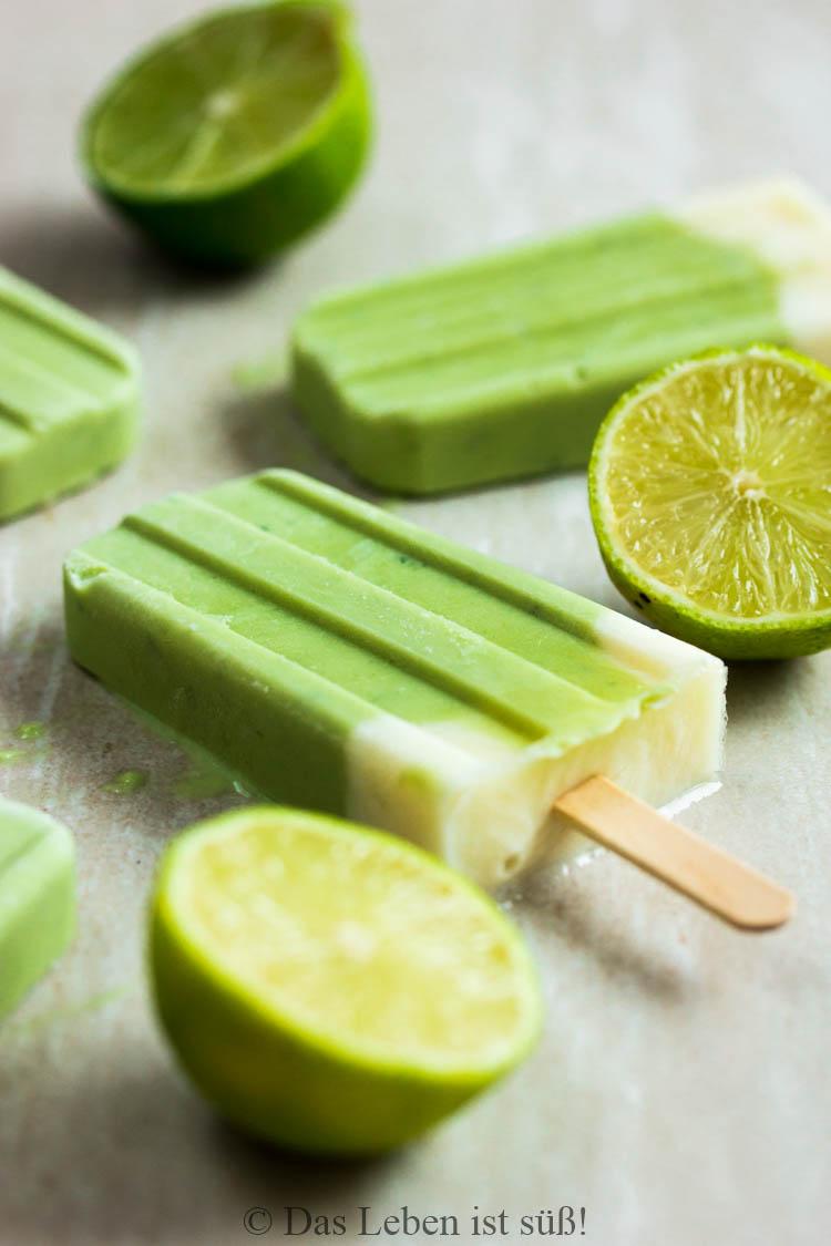 Rezeptbild: Avocado Limetten Eis am Stiel