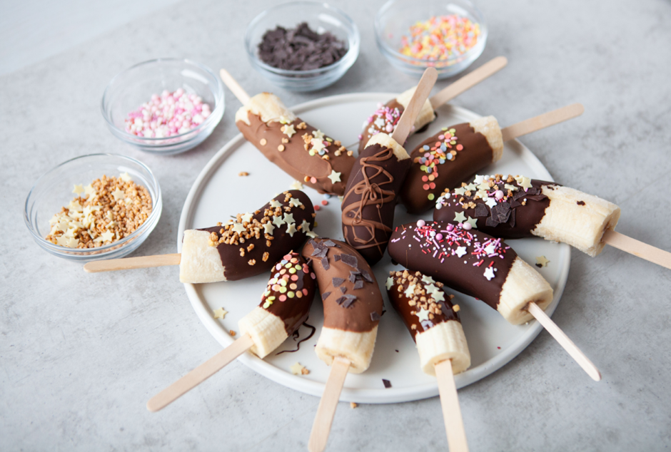 Rezeptbild: Zuckerfreies veganes Bananeneis am Stiel