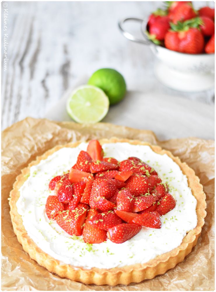 Rezeptbild: Erdbeer Limetten Tarte