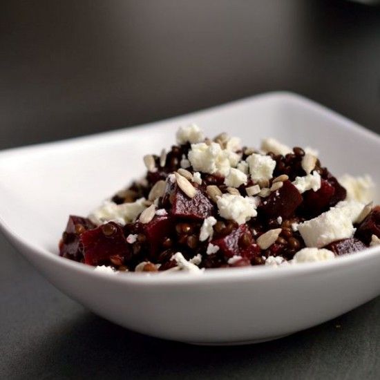 Rezeptbild: Beluga-Linsen mit Roter Beete und Feta