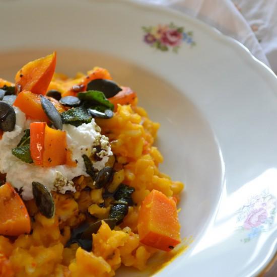 Rezeptbild: Kürbisrisotto mit Ziegenfrischkäse