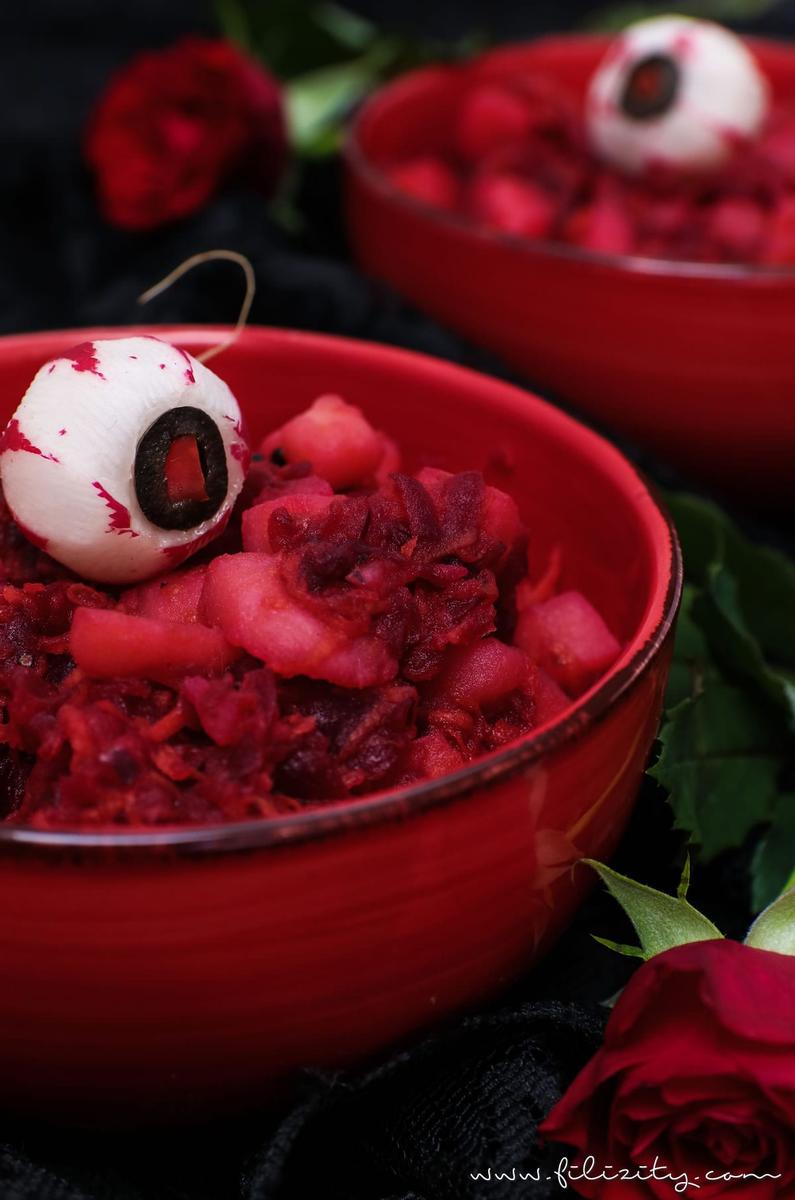 Rezeptbild: Blutroter Kartoffelsalat mit Radieschen-Augäpfeln