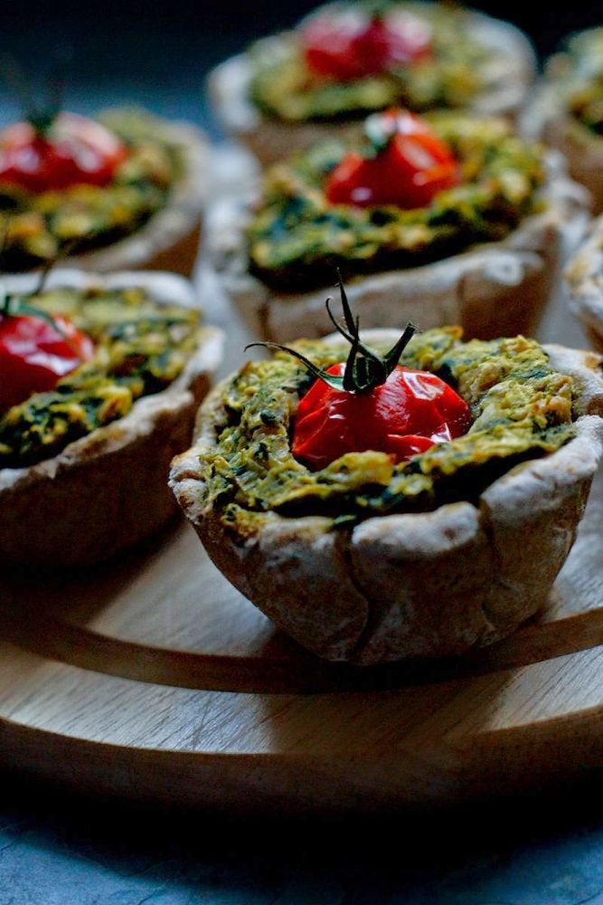 Rezeptbild: Spinat-Bohnen-Quiches im Miniaturformat
