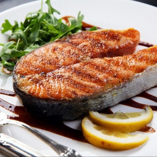 Rezeptbild: Lachssteaks an Balsamic Glaze