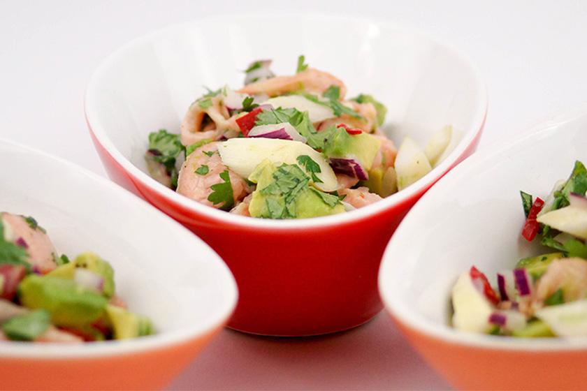 Rezeptbild: Lachs Ceviche mit weißem Spargel