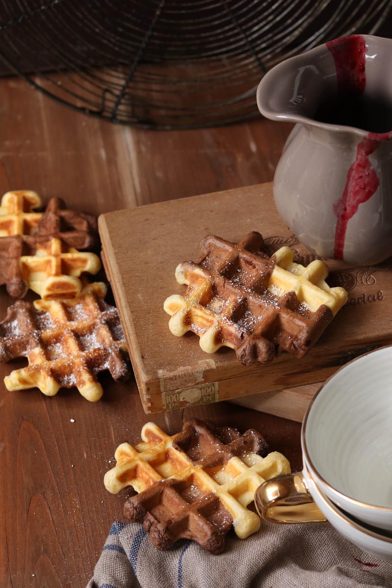 Rezeptbild: Marmorierte Schokoladenwaffeln
