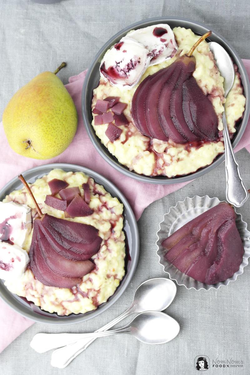 Rezeptbild: Rotwein-Birnen-Ziegenkäse-Risotto